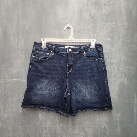 Just Fab Blue High Denim Jean Shorts Size 34 Stretch 7" Inseam - Picture 1 of 11